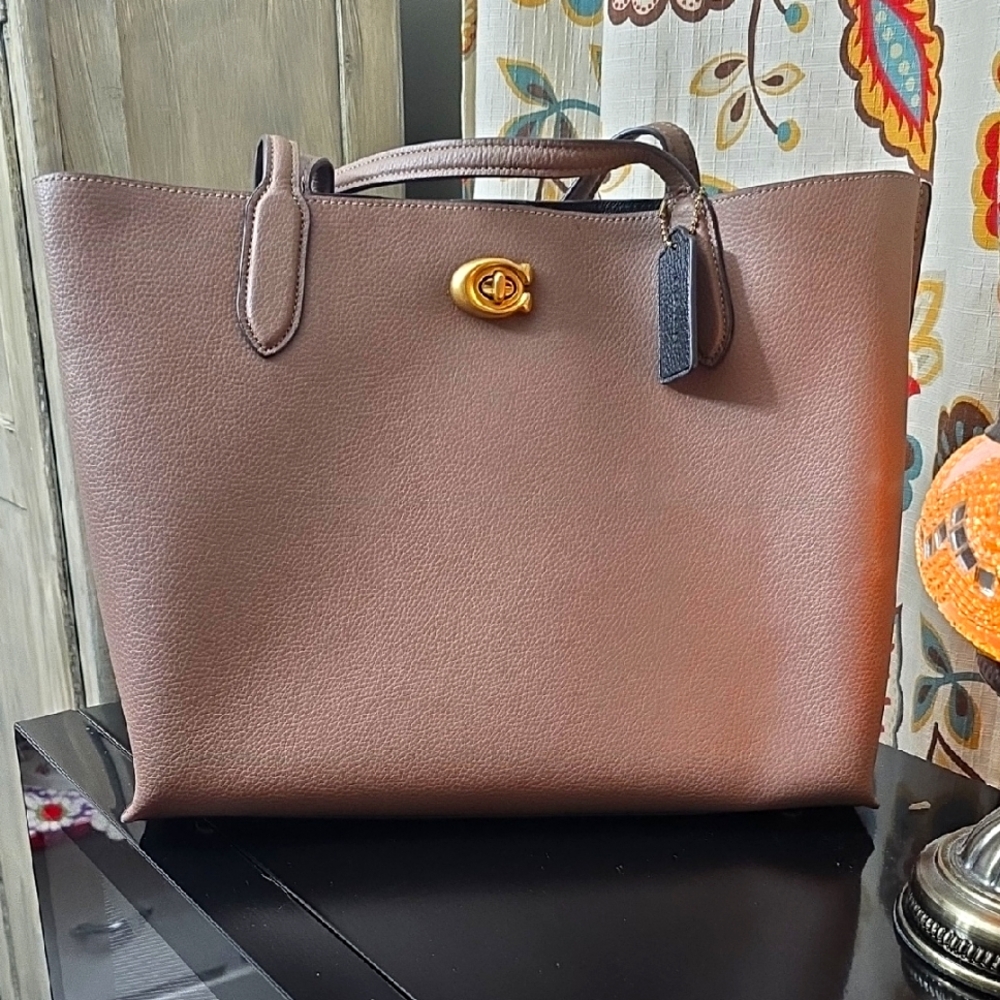 Coach Pebble Willow Tote/Dark Stone
